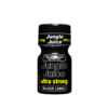 Product image of Jungle Jungle Juice Black Label Ultra Strong Poppers 10ml bottle, featuring prominent yellow and white text on a black background with warnings and website address visible.