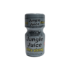 Jungle Juice Ultra Strong Poppers 10ml bottle, showcasing the black and gray label with product information and warnings, isolated on a white background.