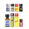 A selection of 8 bottles from the Asshole Anarchy Mix Poppers Pack, featuring various high-potency formulas for the ultimate variety bundle.
