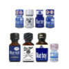 A bundle of 8 bottles from the Jockstrap Jolt Mix Poppers Pack, showing the professional labels and secure safety seals.