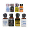 Group shot of eight bottles from the No Limits Demons Mix Poppers Pack, showcasing the hardcore "Demons" branding and variety of high-strength formulas.