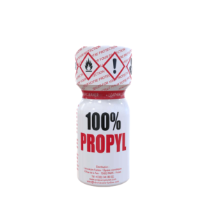 Poppers 100% Propyl 15ml bottle on a white background, showing front label with product information and warnings.