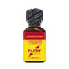 Rush Poppers 25ml Funline Poppers Mega Rush 25ml leather cleaner in a brown glass bottle with a yellow and red label featuring lightning bolts, emphasizing the product branding and packaging.