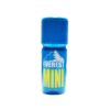 Poppers Everest Mini: A small blue bottle featuring a white mountain logo and bold yellow text, designed for a powerful and compact experience with amyl and propyl.