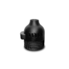 Super Sniffer V2 Single-Flow Black Cap: A compact, black single-flow cap with a textured grip and airflow vents. Engineered for ease of use, it ensures a smooth, controlled experience with spill-proof technology.