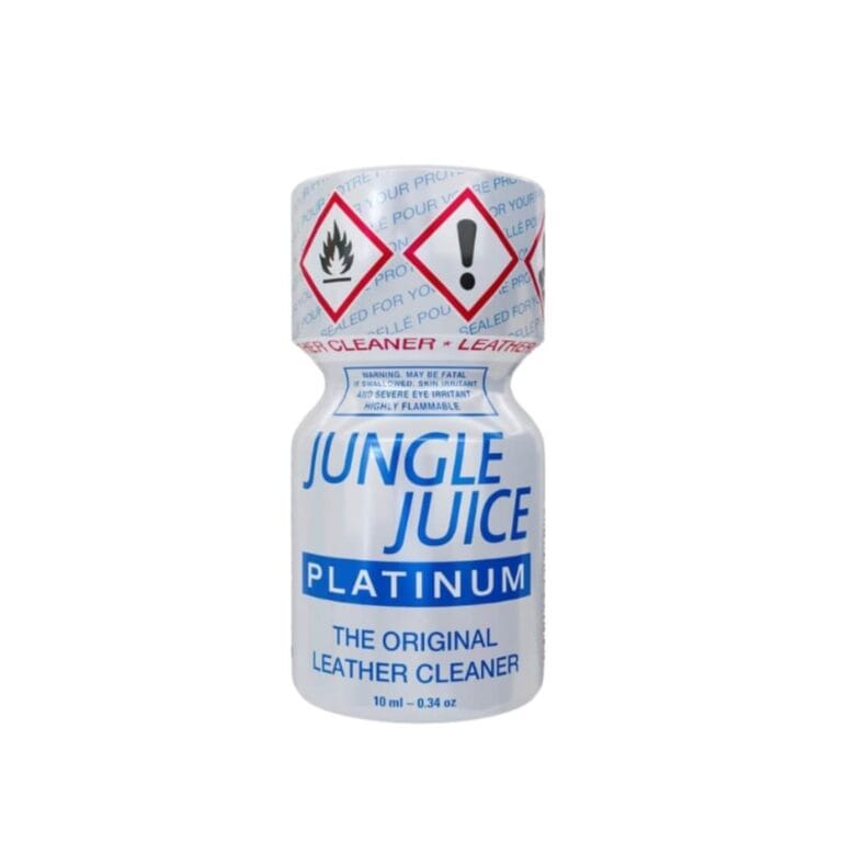 Poppers Jungle Juice Platinum 10ml Poppers Jungle Juice Platinum 10ml środek czyszczący do skóry dla zabawek erotycznych – formuła poppers z azotanem propylowym w białej kompaktowej wyprodukowanej butelce do delikatnego, skutecznego czyszczenia wyprodukowanego we Francji. Od Funline.