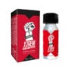 Poppers Fist Xtrem Ultra Strong 30ml Leather Cleaner - Ultra-intensive sex toy cleaner in an aluminum bottle with red around the packaging and white name lettering