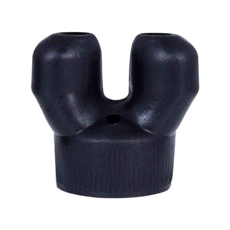 Black silicone Poppers Double Inhaler cap with dual inhaling chambers for poppers bottles