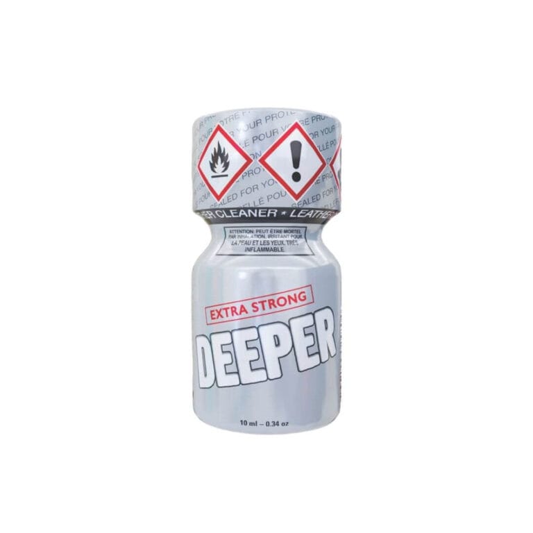 Deeper Extra Strong in metallic silver; powerful hit for advanced poppers fans.