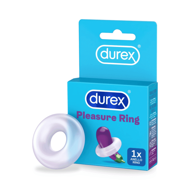 Durex Pleasure Ring - Cock Ring for Longer Erection Blue box of Durex Pleasure Ring. Cock Ring for Longer Erection