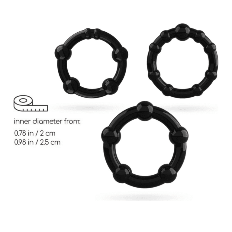 Zestaw Potrójnych Pierścieni na Penisa z Kulkami | Wzmocnij Erekcję, Zwiększ Wytrzymałość i Opóźnij Wytrysk