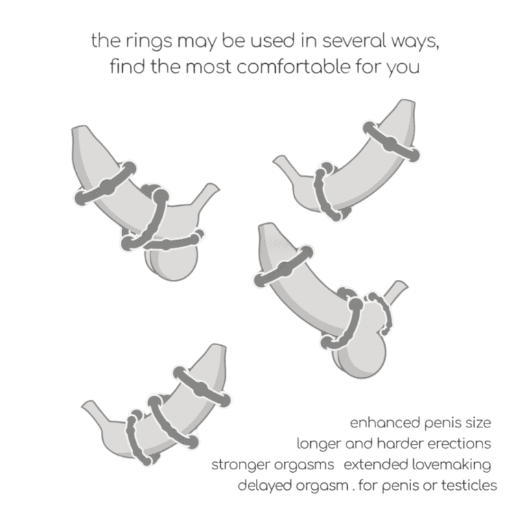 Zestaw Potrójnych Pierścieni na Penisa z Kulkami | Wzmocnij Erekcję, Zwiększ Wytrzymałość i Opóźnij Wytrysk