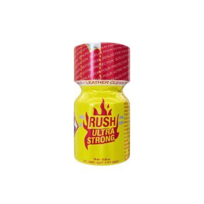 Rush Ultra Strong Poppers with yellow and red colors.