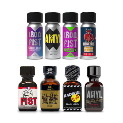 A comprehensive Master Set 8x Mix Poppers Pack featuring a curated lineup of eight premium bottles for professional-grade cleaning and variety.