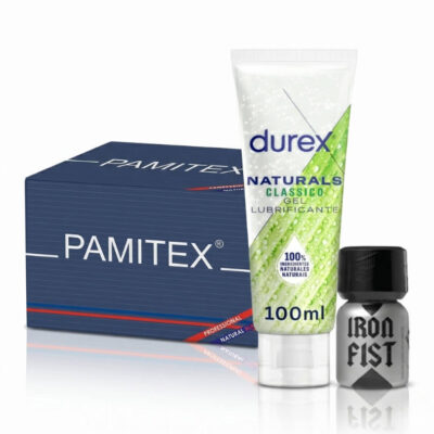 The Full Night Kit – Lubrificante Durex 100ml, Iron Fist Poppers 10ml & 144 preservativi XL di Pamitex
