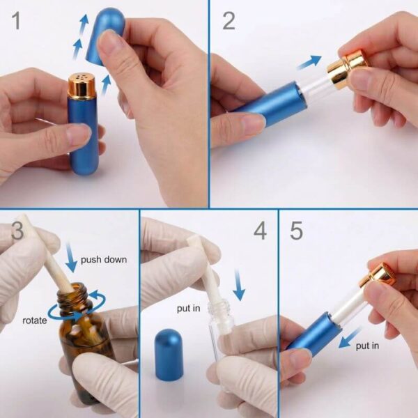 How to fill and set up the Aluminium Poppers Inhaler step by step guide.