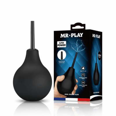 Anal Douche & Enema Cleanser by Mr. Play Pretty Love – Soft Silicone for Easy Hygiene Mr. Play Anal Douche Bulb 224ml soft silicone enema kit by Pretty Love with retail packaging.