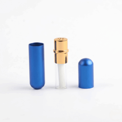 Aluminium Poppers Inhaler blue color refillable compact poppers inhaler.