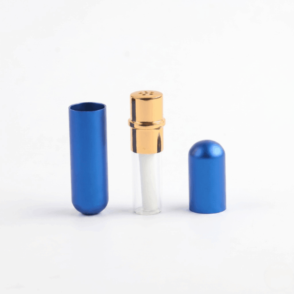 Aluminium Poppers Inhaler blue color refillable compact poppers inhaler.