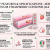 Condoms Serena Platinum Strawberry - 144x Features Serena Platinum Strawberry Condoms - 144 pack