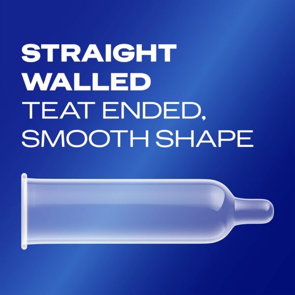 Durex-Natural-Slim-straight-walled Durex Natural Slim Fit condom shape – straight walled, teat ended, smooth shape design
