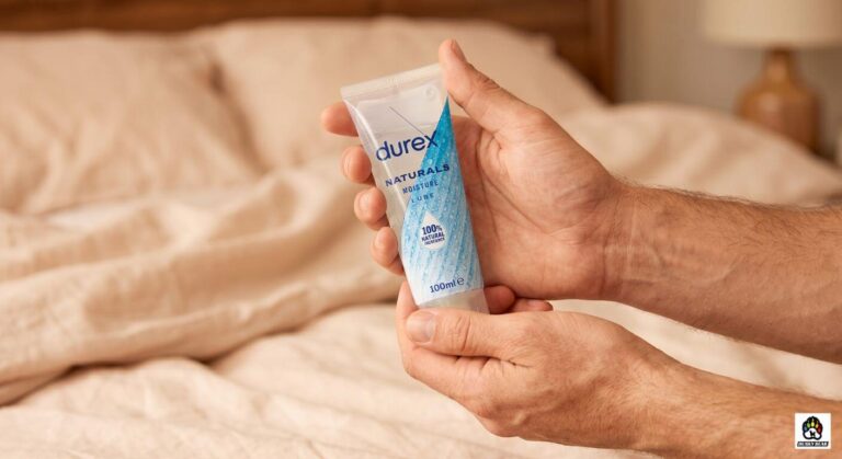 hands holding a personal lubricant bottle - how to apply lube for anal sex