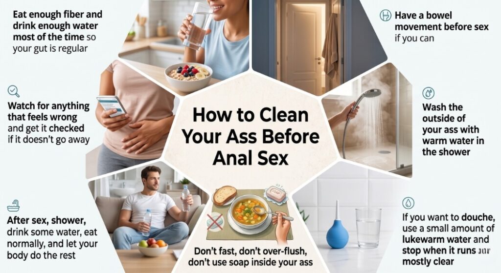 Step by step guide on how to clean your ass before anal sex