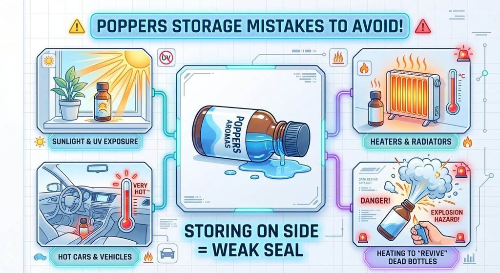Poppers Storage Mistakes To Avoid